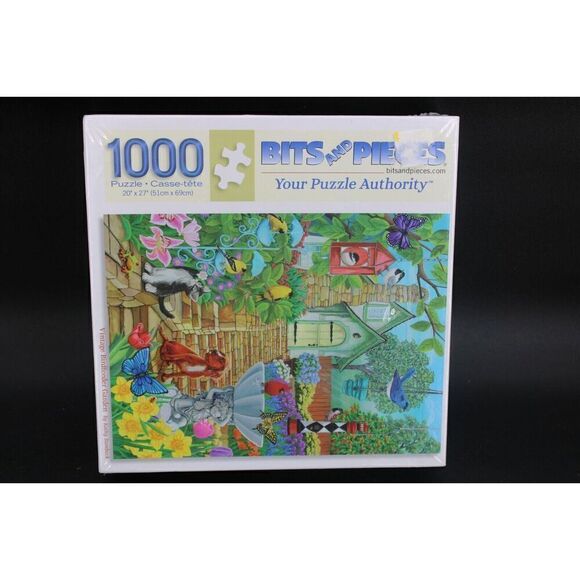 1000 PC Bits & Pieces VINTAGE BIRDFEEDER GARDEN--SEALED - Picture 1 of 6